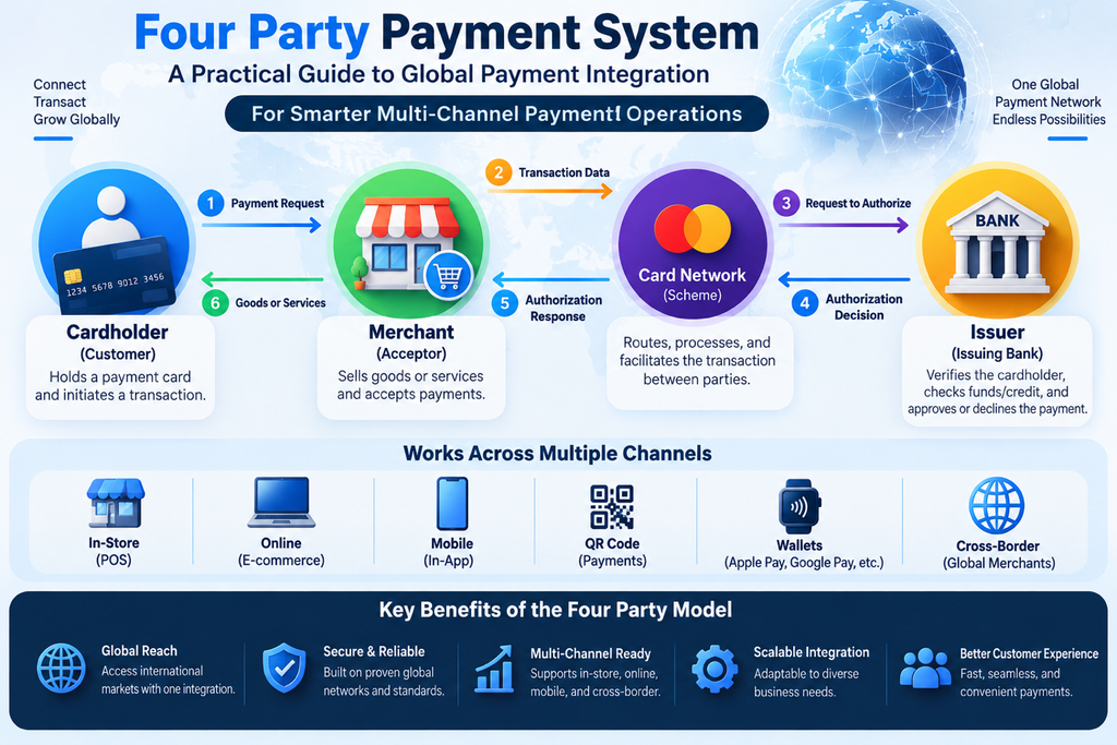 Four Party Payment System for Smarter Multi-Channel Payment Operations